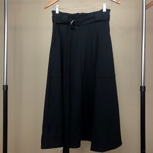 Long black skirt w/ removable matching d-ring belt